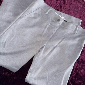 Betabrand Silver-Gray Straight Leg Dress Pants